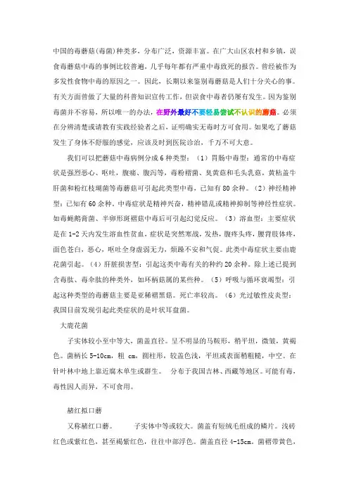 毒蘑菇大全