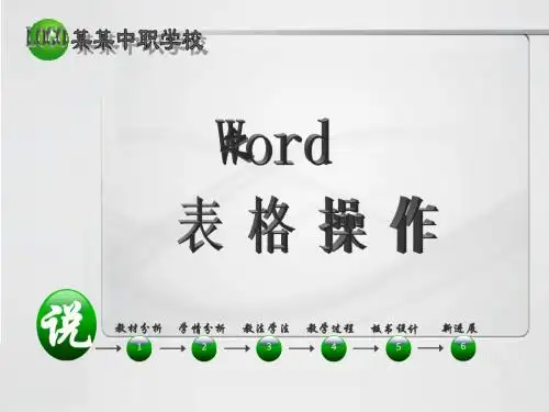 Word表格操作说课动态课件