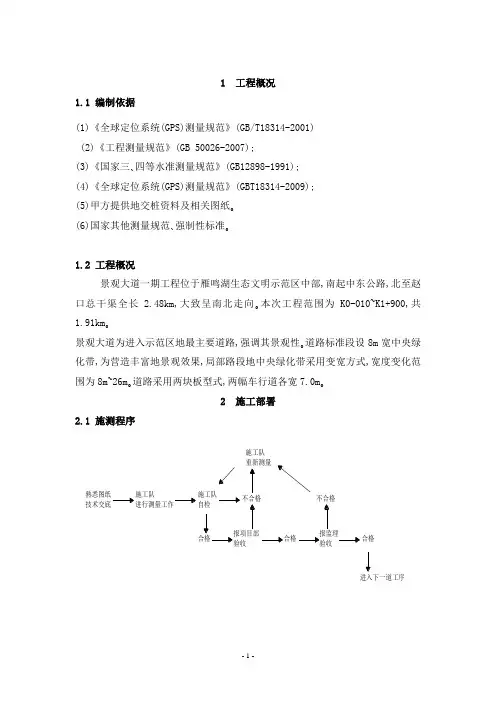 市政工程项目测量施工方案说明