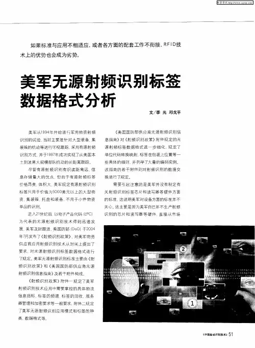 美军无源射频识别标签数据格式分析