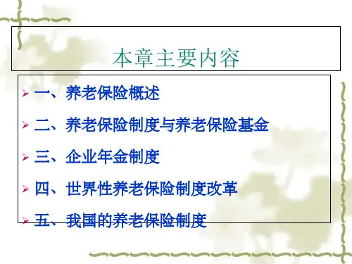 养老保险概述