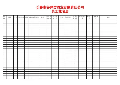 员工花名册