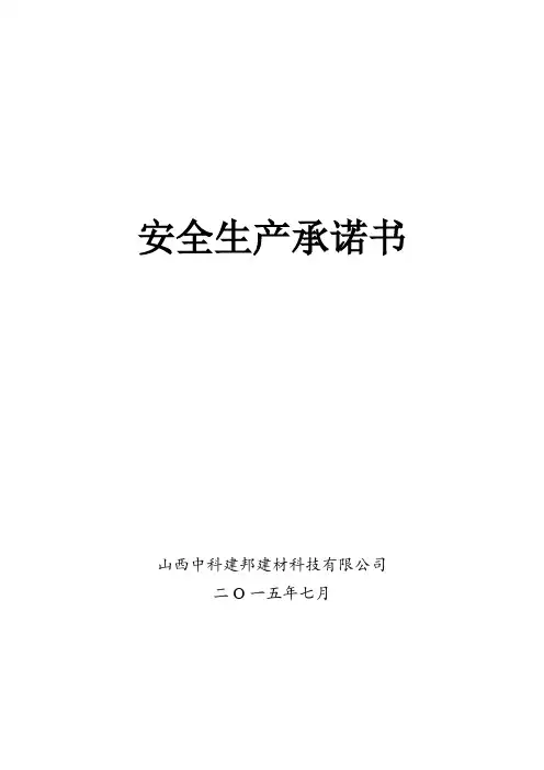 生产副部长安全生产承诺书