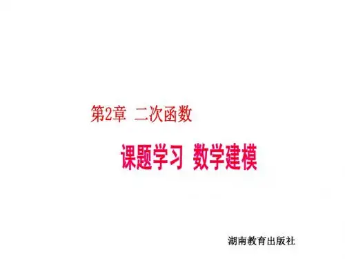 数学九年级下湘教版第2章二次函数课题学习 数学建模课件12