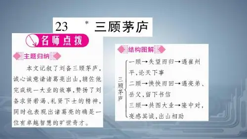 安徽人教部编版九年级语文上册课件：23三顾茅庐(共18张PPT)