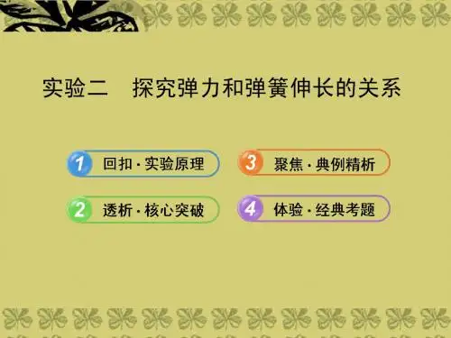 【全程复习】(广西专用)2014年高考物理一轮复习 第一章 实验二探究弹力和弹簧伸长的关系课件 新人教版
