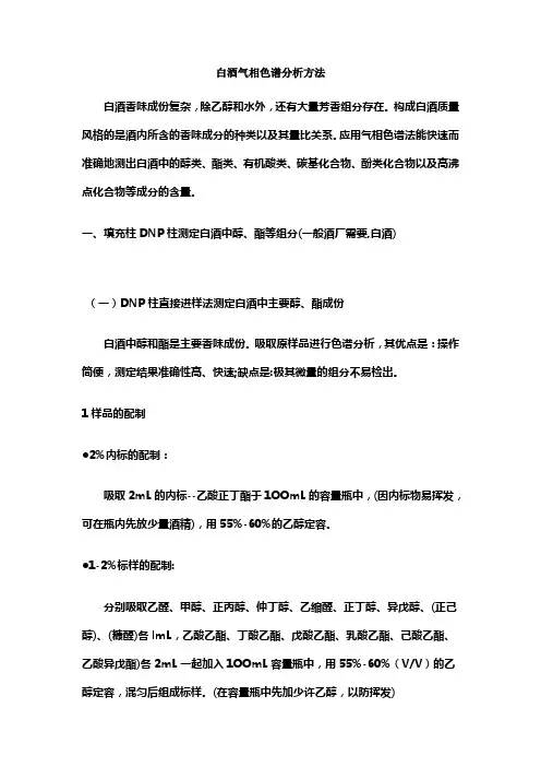 白酒气相色谱分析方法