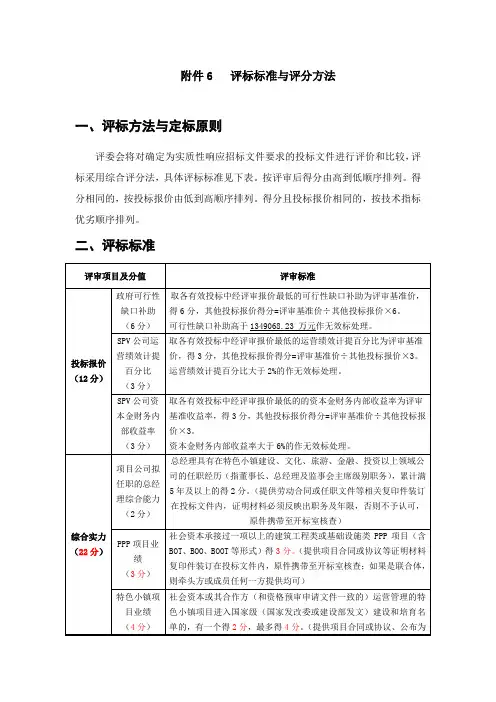 评标标准与评分方法