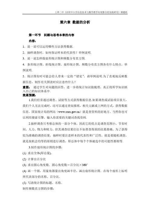 北师大版八年级上册数学   第六章复习教案精选 优质教案