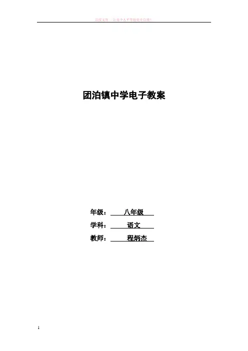 团泊镇中学电子教案(模板)