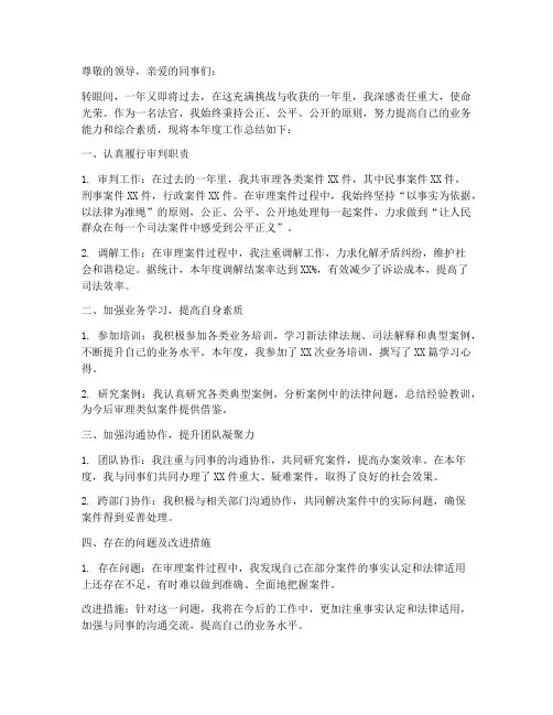 个人工作总结法官