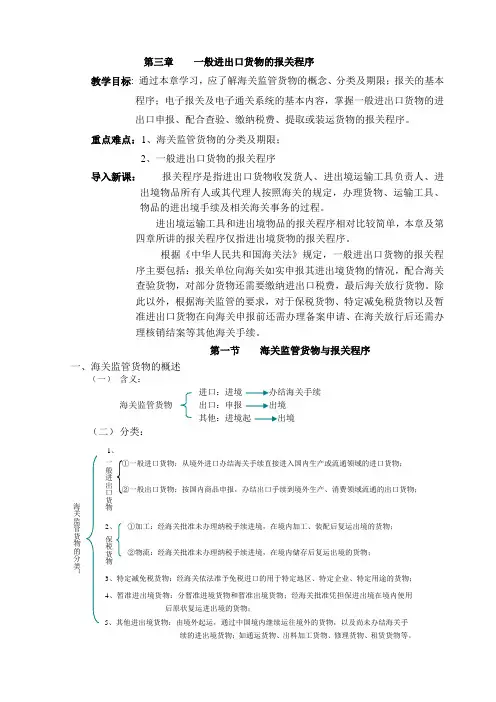 第三章    一般进出口货物的报关程序