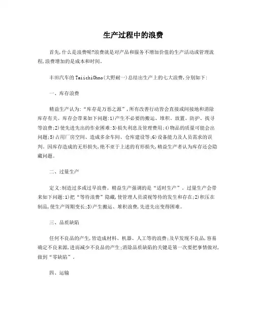 生产过程中的浪费
