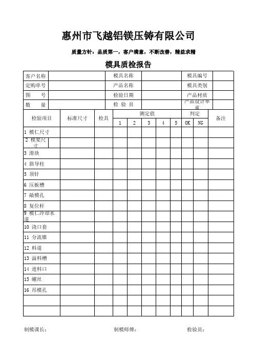模具质检报告