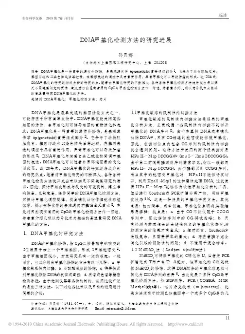 DNA甲基化检测方法的研究进展_孙贝娜