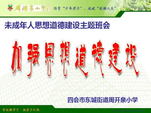 未成年人思想道德建设主题班会《加强思想道德建设》.