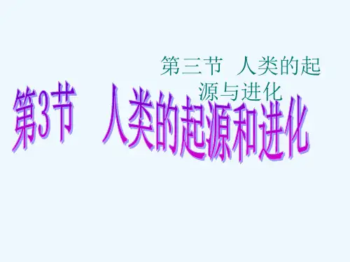 八年级生物《人类的起源和进化》课件