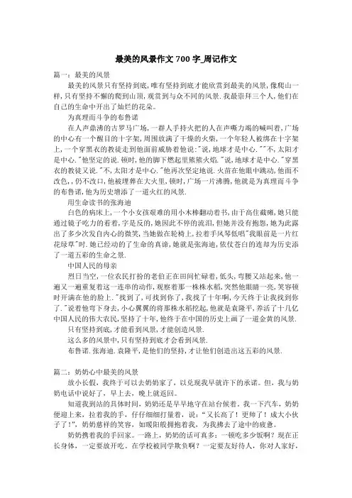 最美的风景作文700字_周记作文