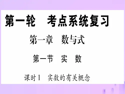 2019中考数学第一轮考点系统复习第1章数与式第1节实数课时1作业课件