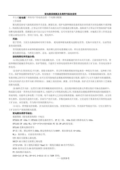 配电箱系统图说明