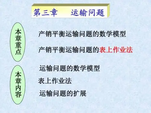 运筹学课件 08运输问题