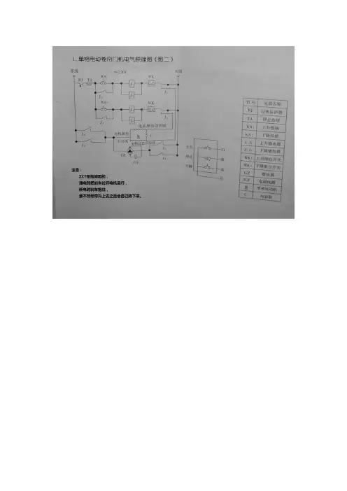 DJM-600-1P单相电动卷帘门机电气原理图