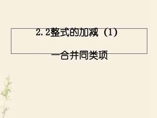 人教版数学七年级上册整式的加减—合并同类项精品课件PPT