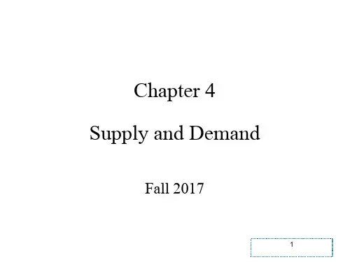 经济学原理 曼昆第七版第四讲讲义:Supply and Demand