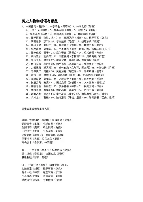 与历史人物有关的成语有哪些