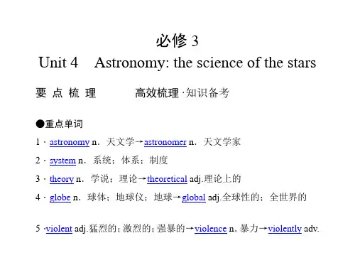 2011年高考英语(人教版)要点梳理+重点突破：必修3 Unit 4 Astronomy the science of the stars