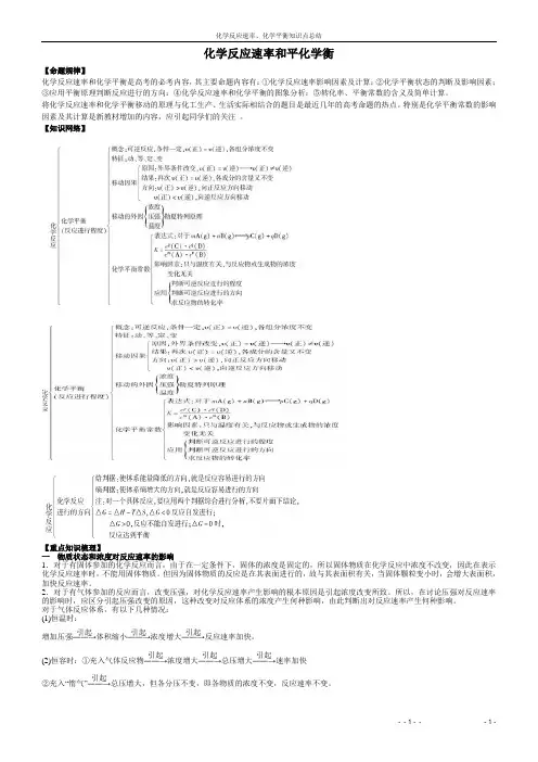 化学反应速率、化学平衡知识点总结用 2
