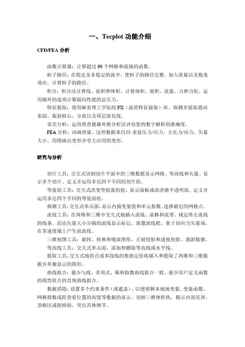 Tecplot功能介绍