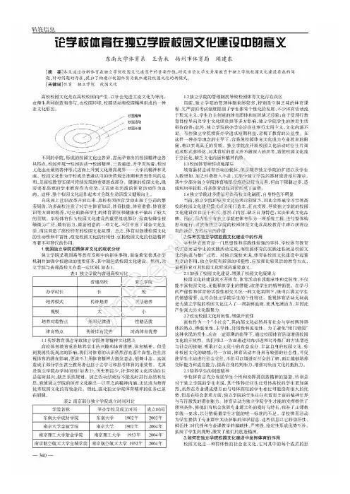 论学校体育在独立学院校园文化建设中的意义