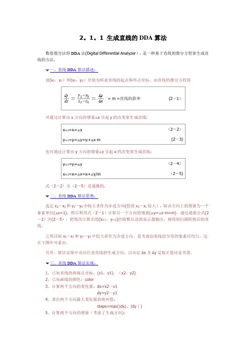 计算机图形学常用算法及代码大全