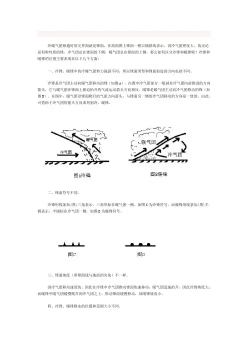 冷锋暖锋判别法