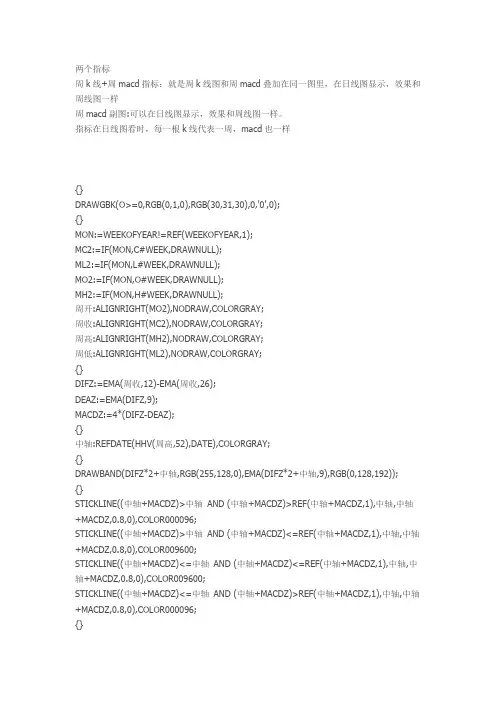 通达信周k线叠加周MACD源码公式指标