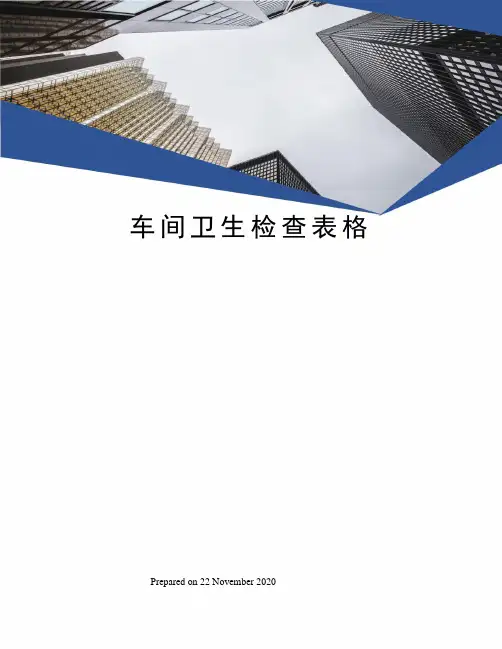 车间卫生检查表格