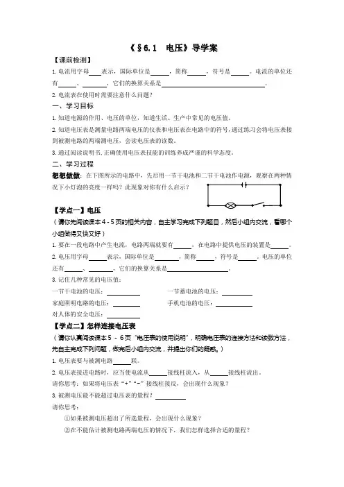 《§6.1  电压》导学案