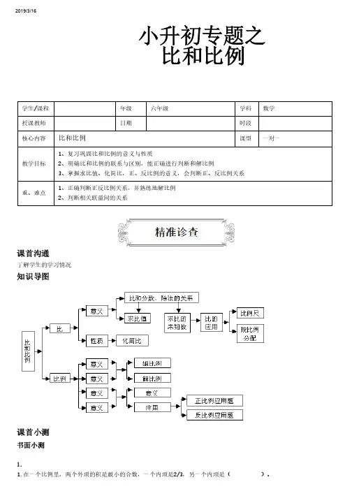 小升初专题之比和比例 (PDF 含答案)