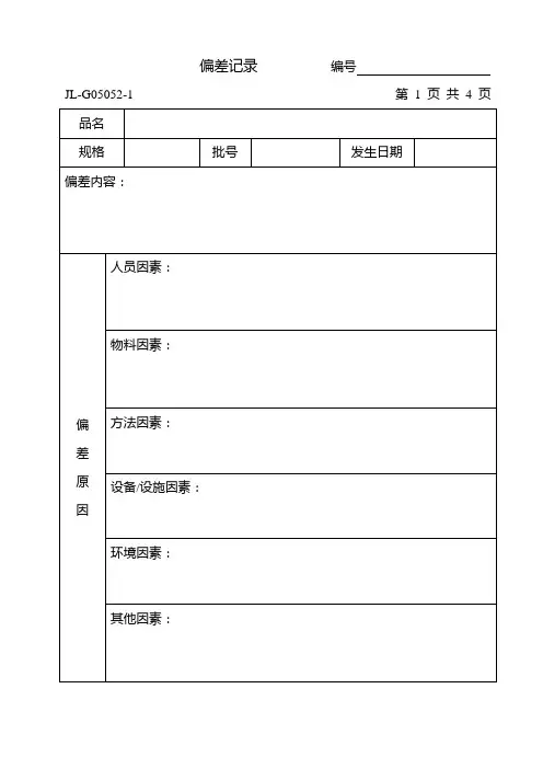生产偏差记录