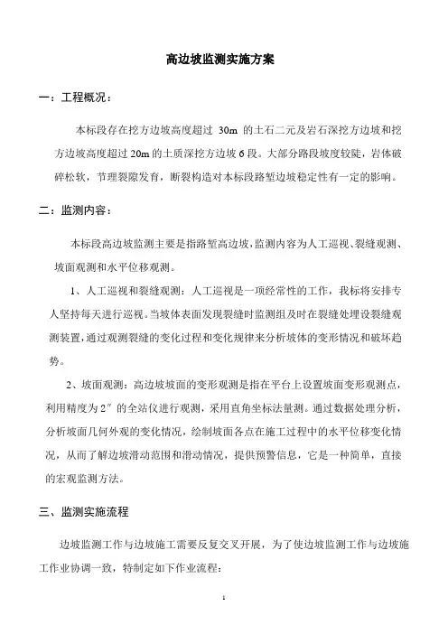 高边坡监测方案 2