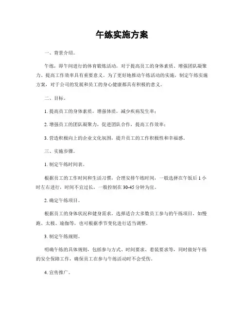 午练实施方案