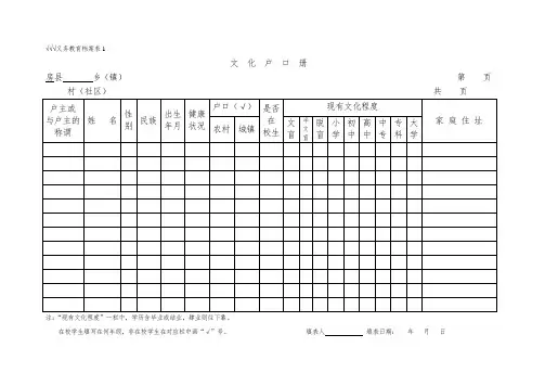 义务教育档案样表