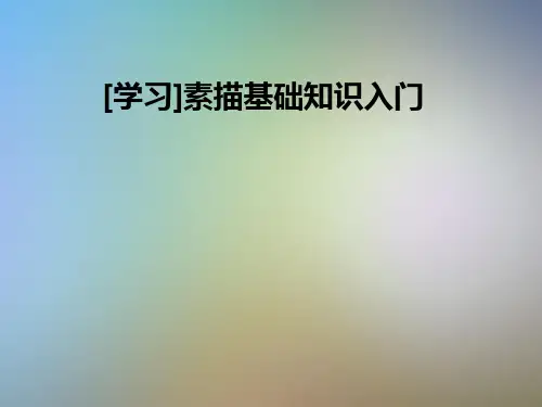 [学习]素描基础知识入门