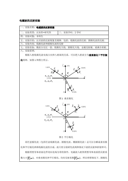 电磁波的反射实验