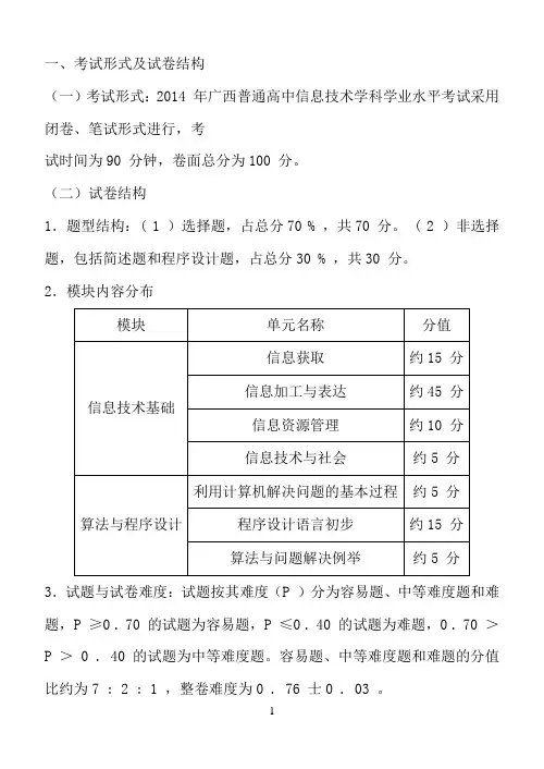 高一信息技术学业水平考试复习知识点