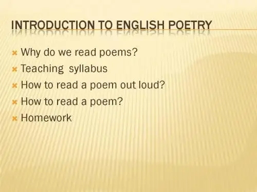 Introduction to English Poetry