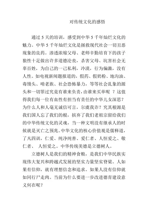 对传统文化的感悟