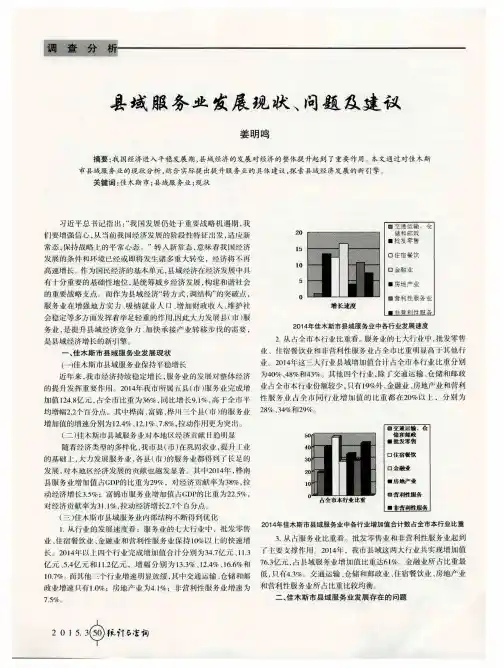 县域服务业发展现状、问题及建议