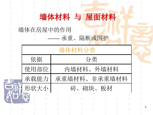 墙体材料与屋面材料